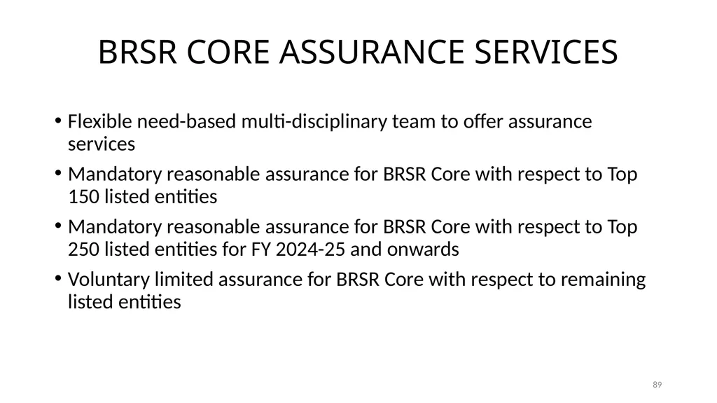 PRESENTATION ON ESG & BRSR – OPPORTUNITIES FOR - slide 89 of 91