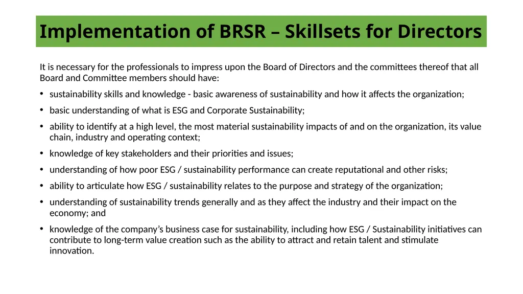PRESENTATION ON ESG & BRSR – OPPORTUNITIES FOR - slide 65 of 91