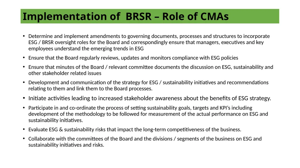 PRESENTATION ON ESG & BRSR – OPPORTUNITIES FOR - slide 66 of 91