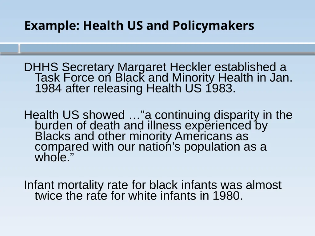 Health, United States: History, Uses, and Future - slide 8 of 25
