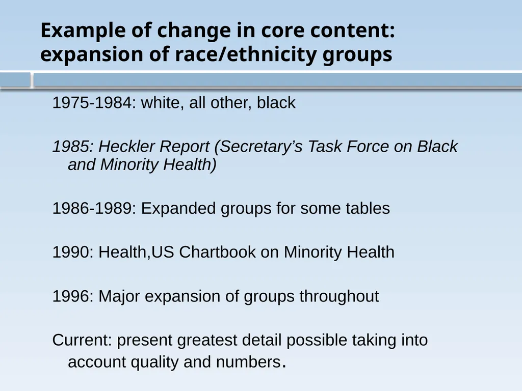 Health, United States: History, Uses, and Future - slide 19 of 25