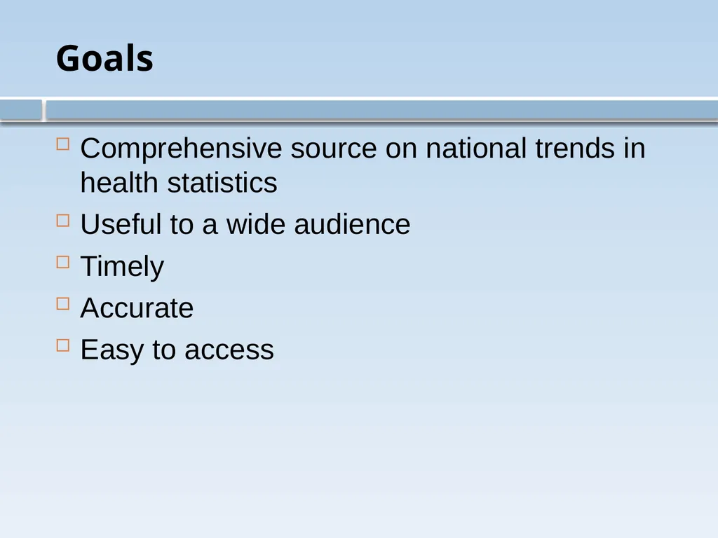 Health, United States: History, Uses, and Future - slide 6 of 25