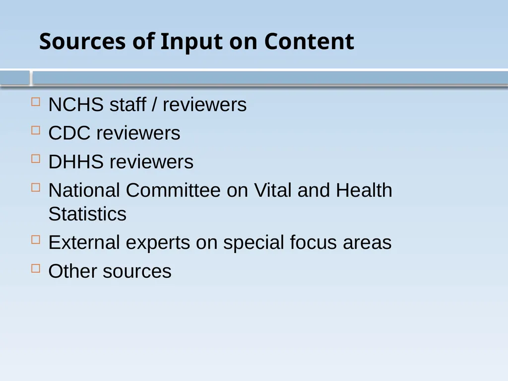 Health, United States: History, Uses, and Future - slide 24 of 25