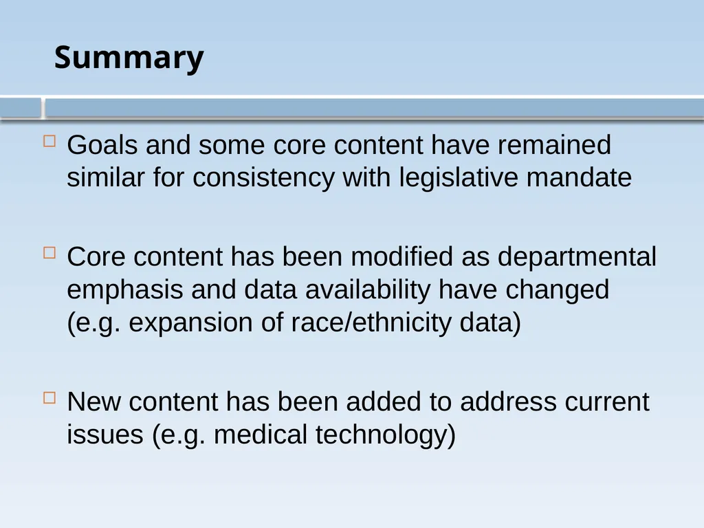 Health, United States: History, Uses, and Future - slide 25 of 25