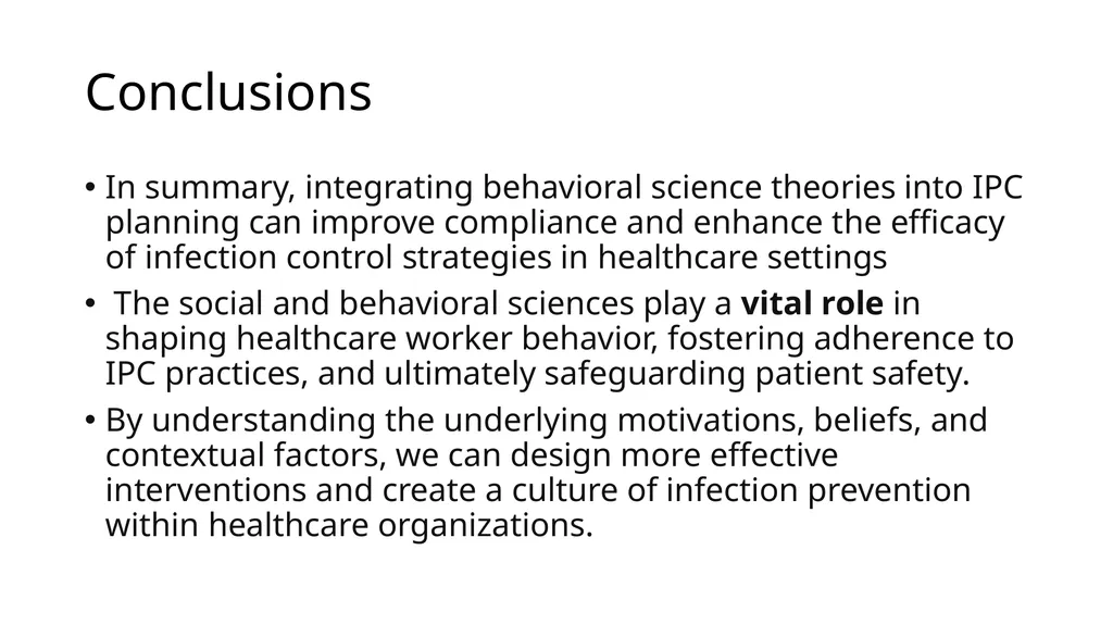 Infection Control and Prevention through a Social - slide 60 of 62