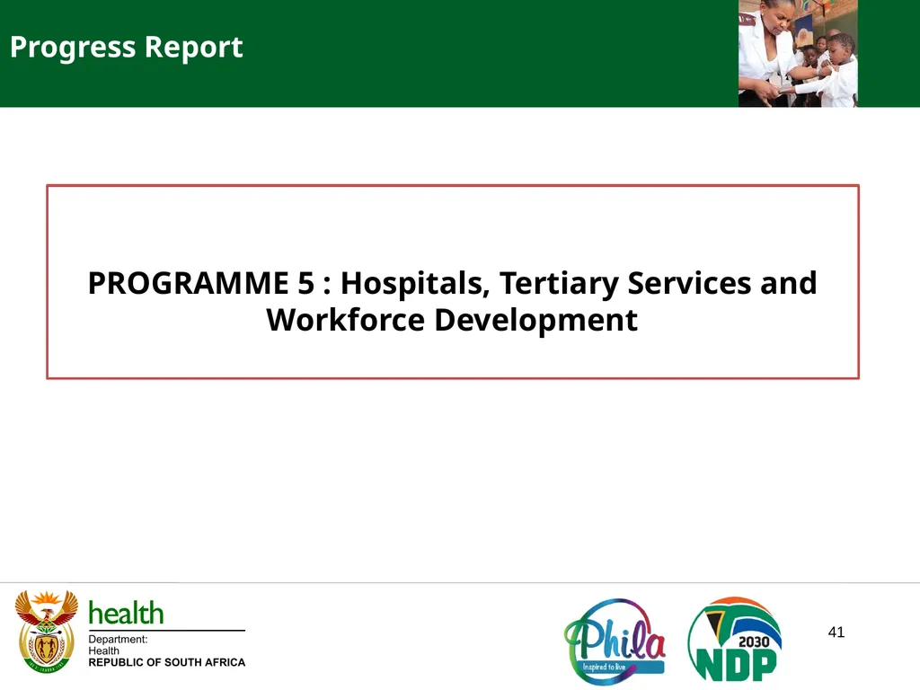 PRESENTATION TO PORTFOLIO COMMITTEE ON HEALTH - slide 41 of 77