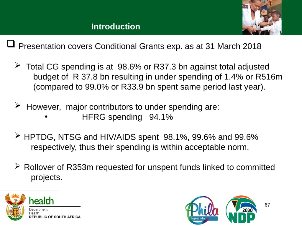 PRESENTATION TO PORTFOLIO COMMITTEE ON HEALTH - slide 63 of 77