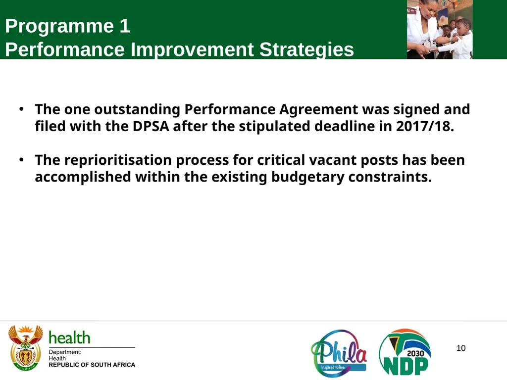 PRESENTATION TO PORTFOLIO COMMITTEE ON HEALTH - slide 10 of 77