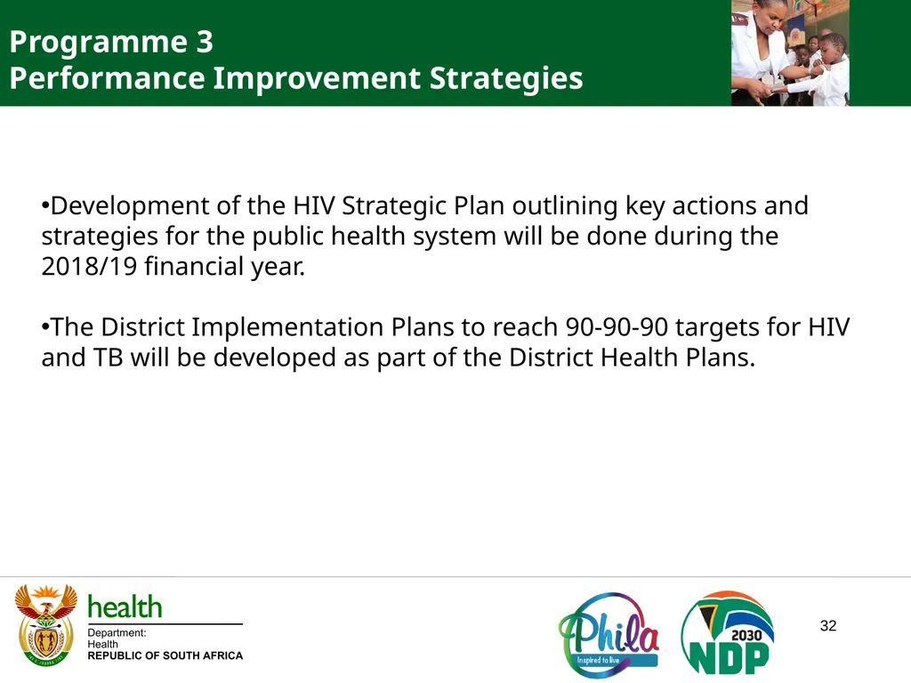 PRESENTATION TO PORTFOLIO COMMITTEE ON HEALTH - slide 32 of 77