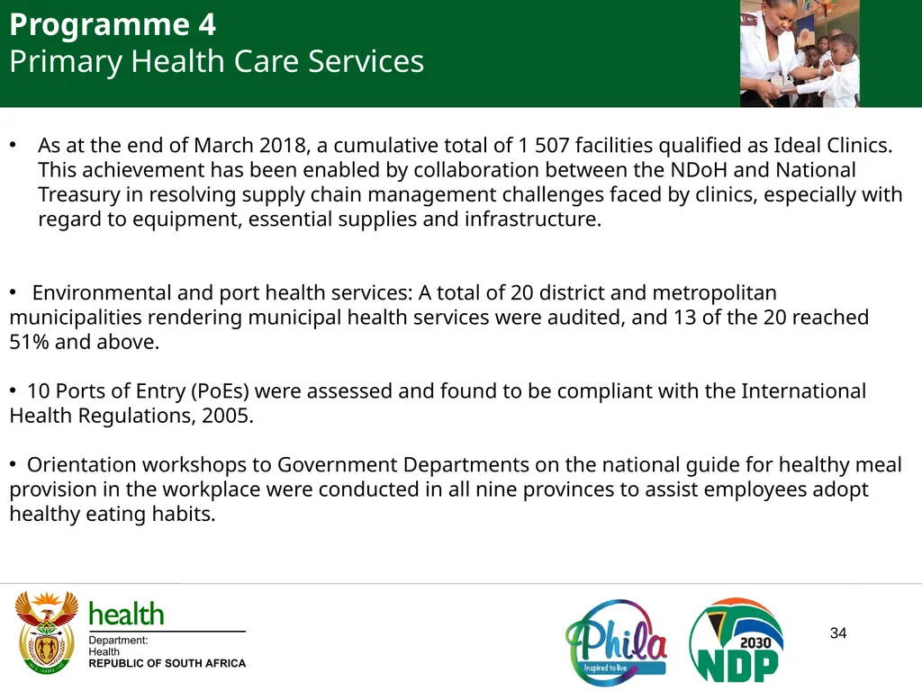 PRESENTATION TO PORTFOLIO COMMITTEE ON HEALTH - slide 34 of 77