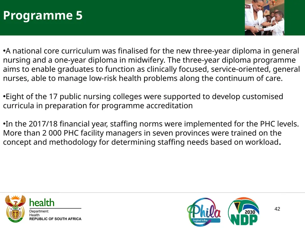 PRESENTATION TO PORTFOLIO COMMITTEE ON HEALTH - slide 42 of 77
