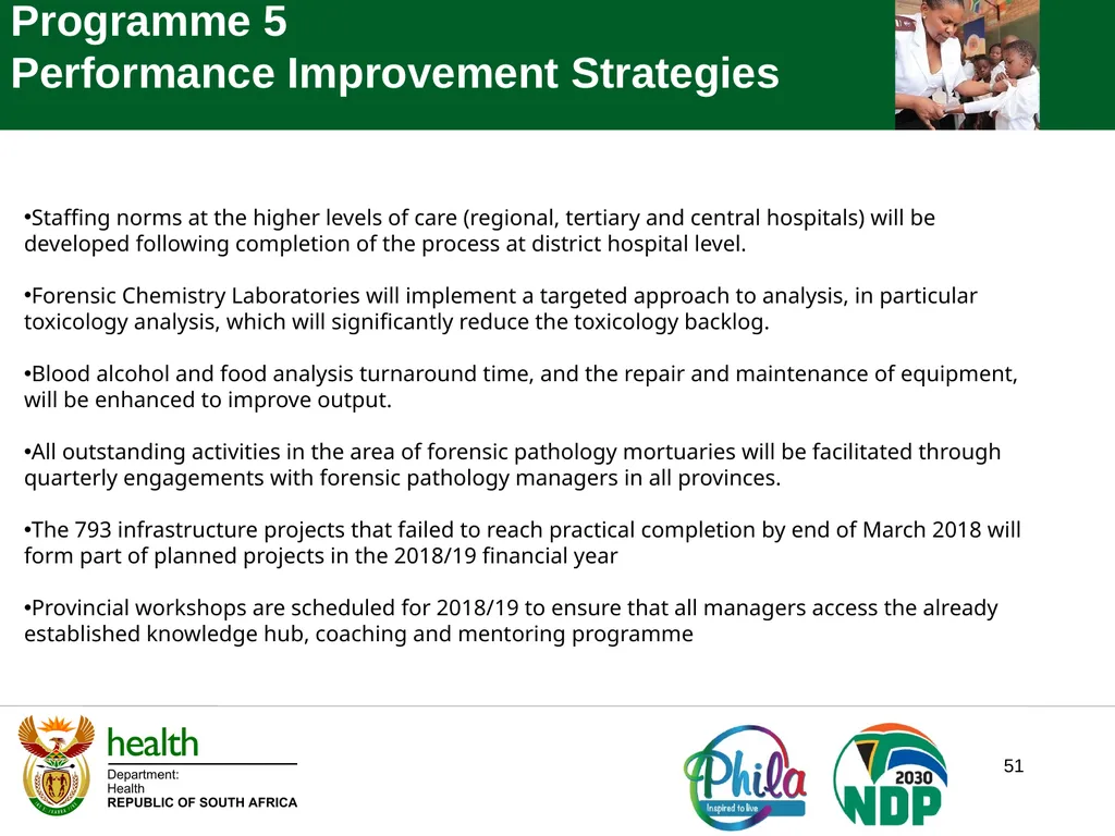 PRESENTATION TO PORTFOLIO COMMITTEE ON HEALTH - slide 51 of 77