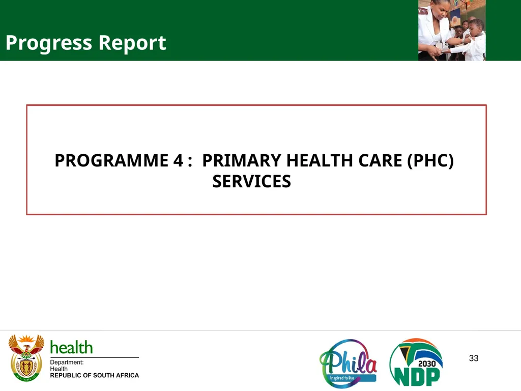 PRESENTATION TO PORTFOLIO COMMITTEE ON HEALTH - slide 33 of 77