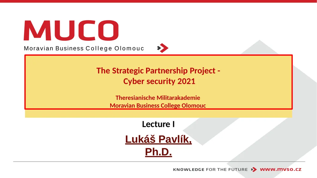 Lecture I Lukáš Pavlík, Ph.D. Moravian Business