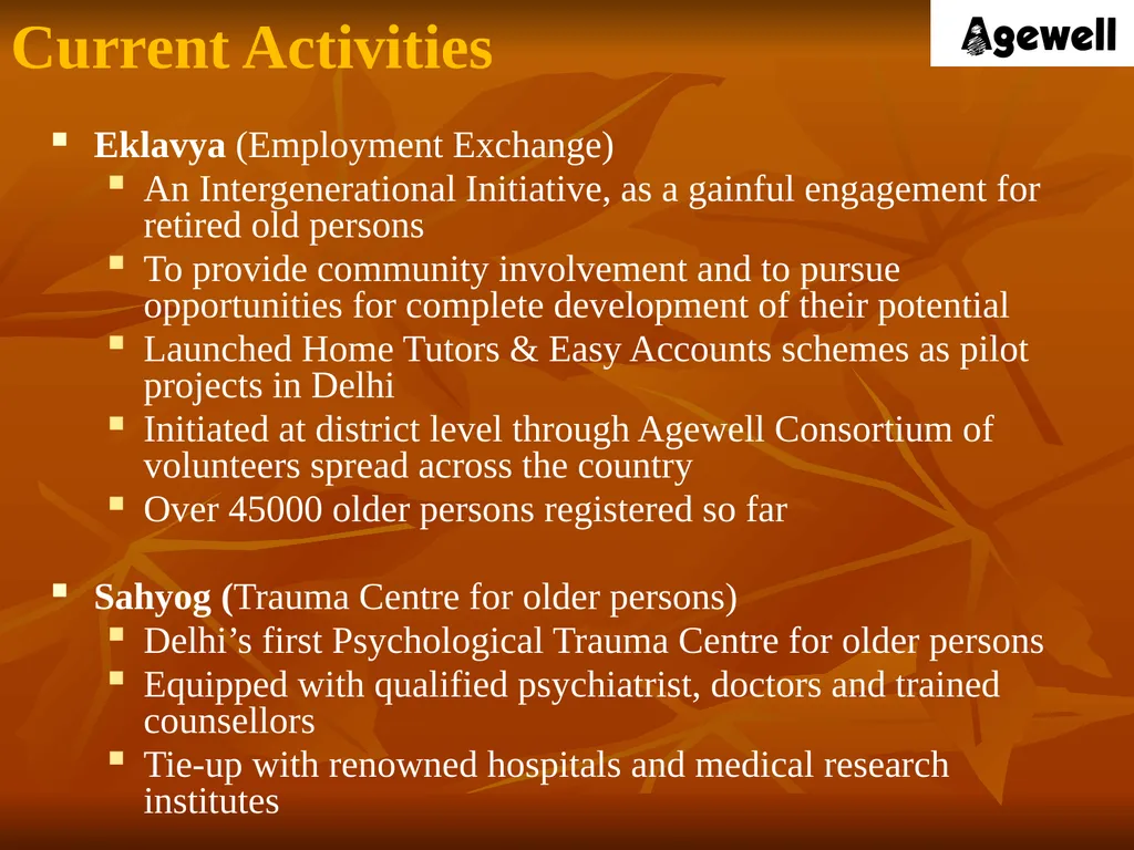Agewell Foundation, India In Special Consultative - slide 14 of 26