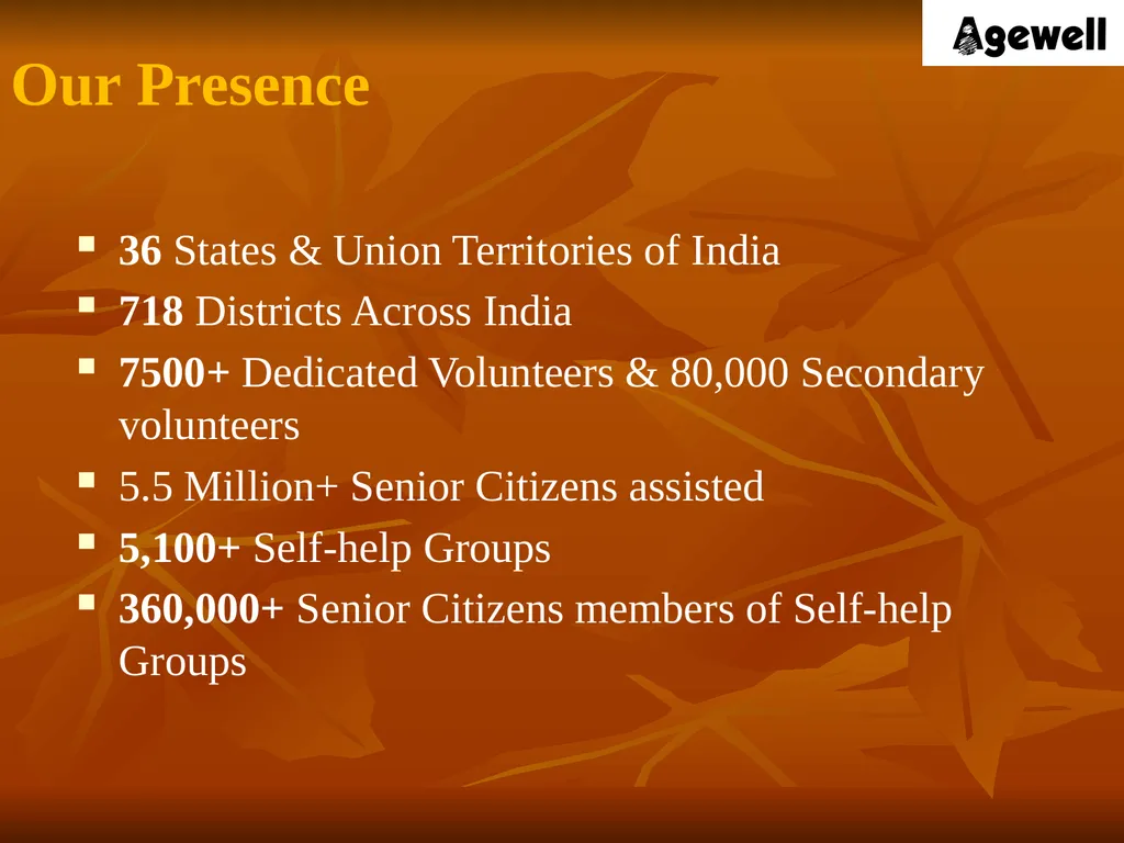 Agewell Foundation, India In Special Consultative - slide 10 of 26