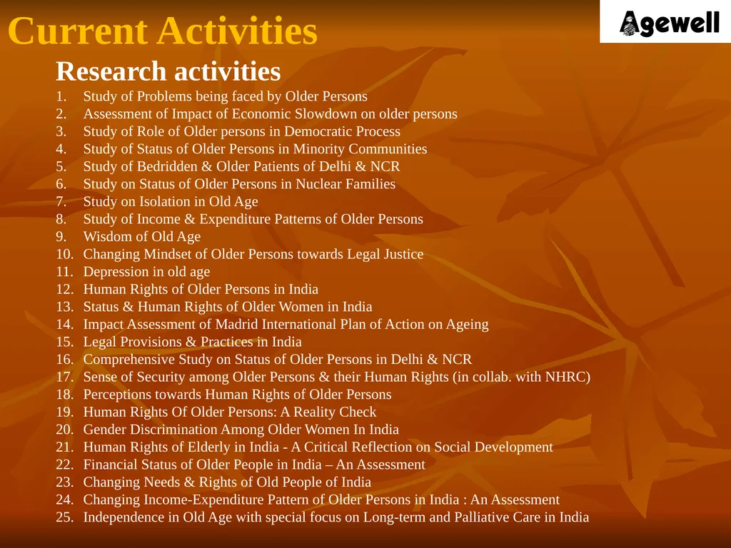 Agewell Foundation, India In Special Consultative - slide 18 of 26