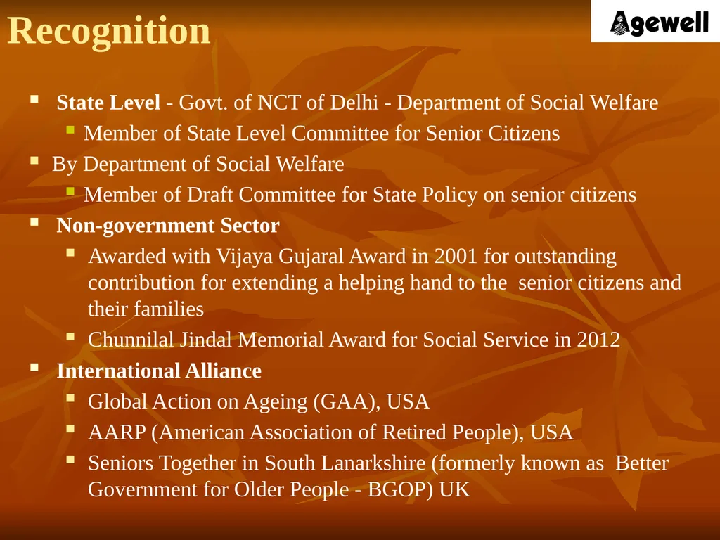 Agewell Foundation, India In Special Consultative - slide 6 of 26