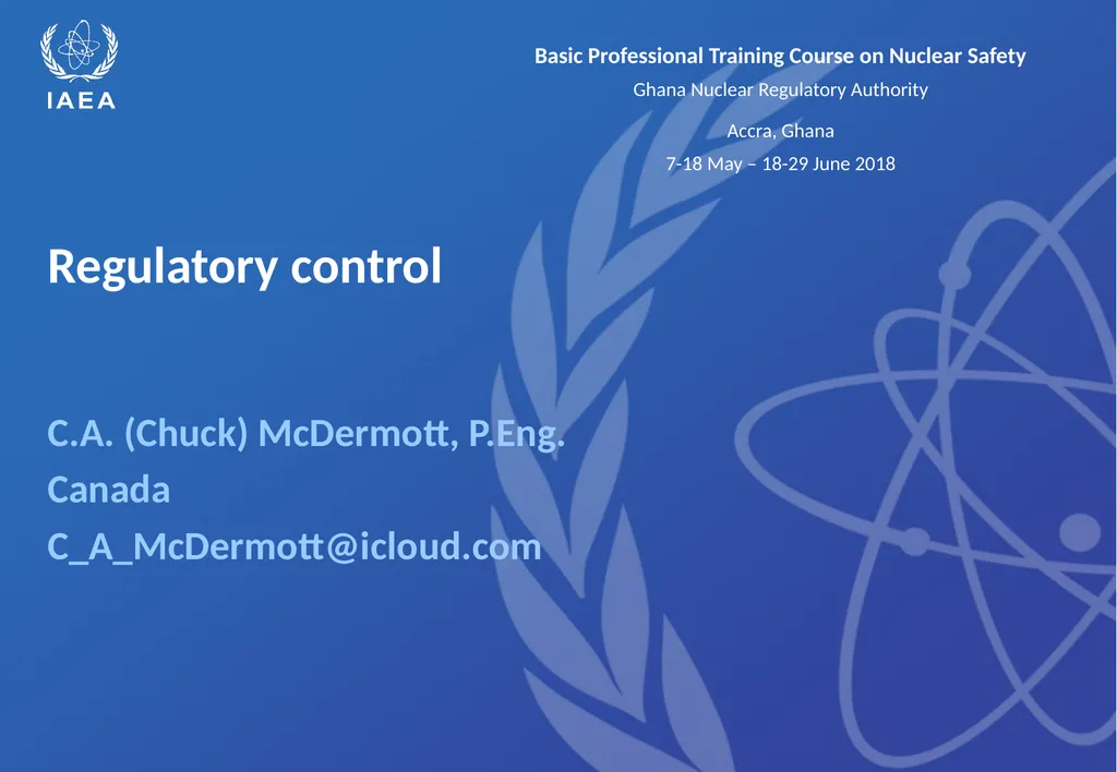 Regulatory control C.A. (Chuck) McDermott, P.Eng. - slide 1 of 149
