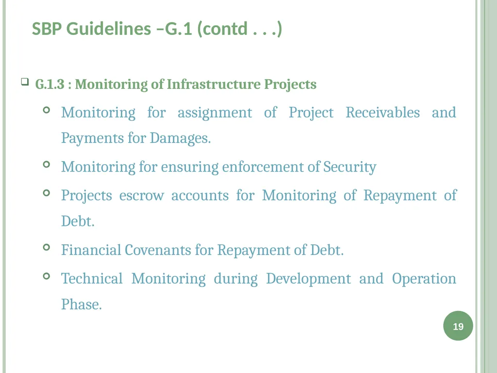 Infrastructure Project Finance (IPF) Guidelines - slide 19 of 25