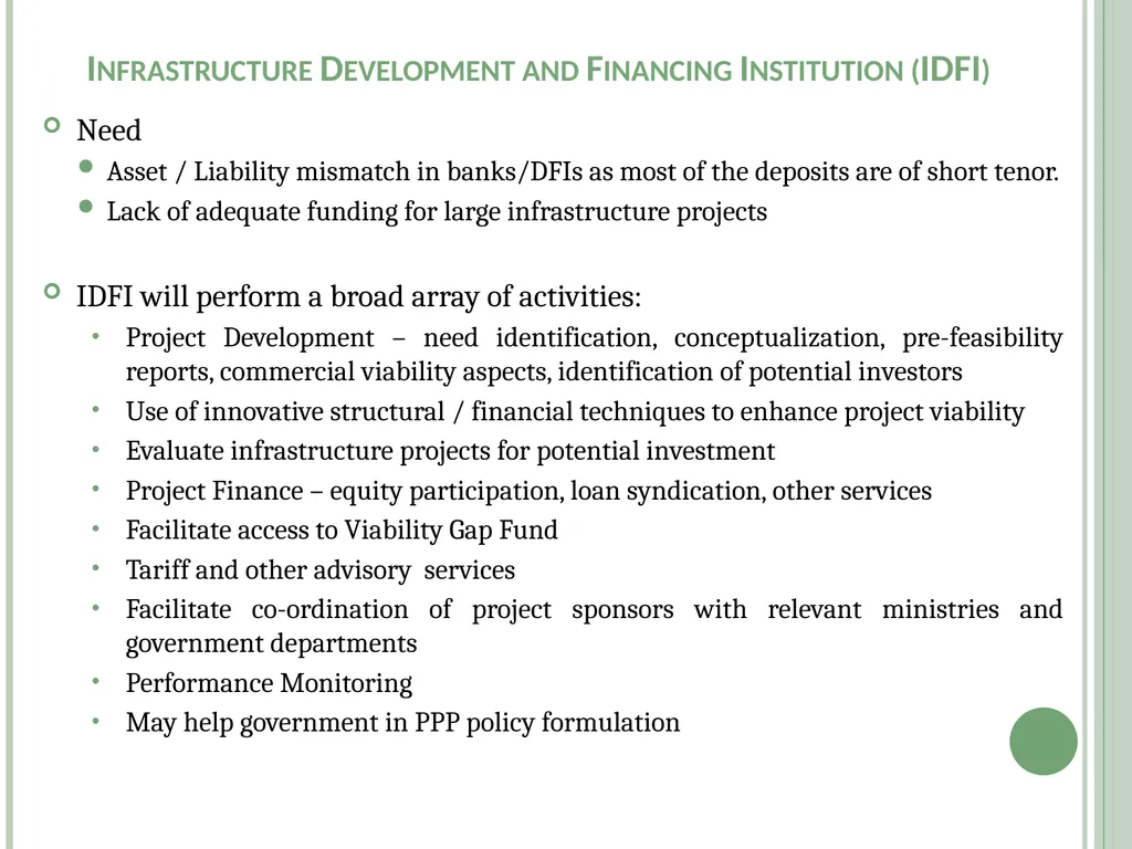 Infrastructure Project Finance (IPF) Guidelines - slide 10 of 25