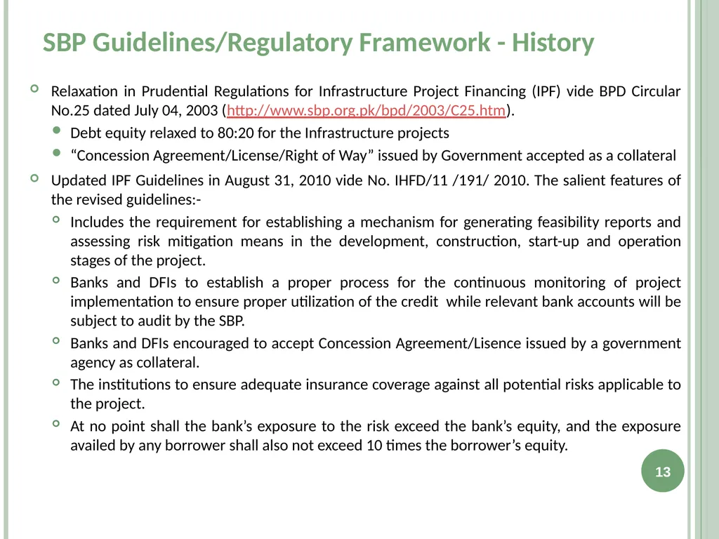 Infrastructure Project Finance (IPF) Guidelines - slide 13 of 25