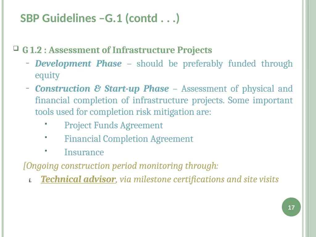 Infrastructure Project Finance (IPF) Guidelines - slide 17 of 25