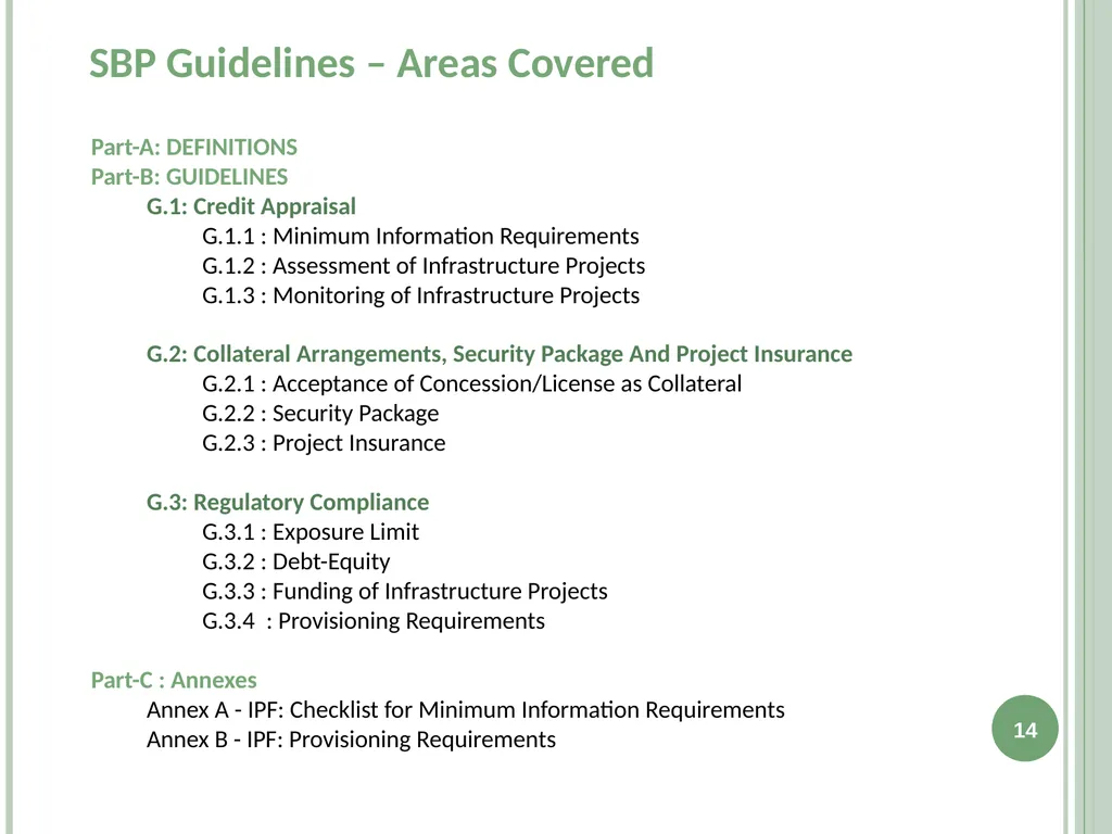 Infrastructure Project Finance (IPF) Guidelines - slide 14 of 25