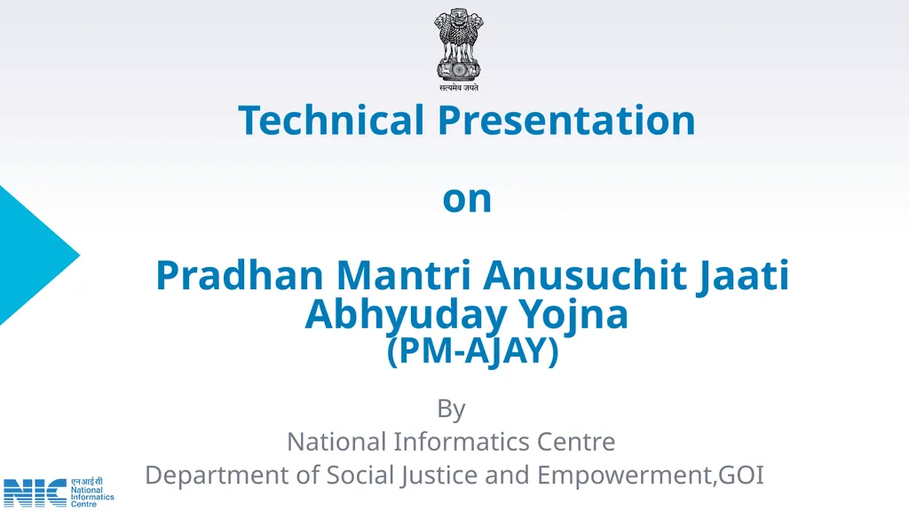 Technical Presentation on Pradhan Mantri Anusuchit - slide 1 of 81