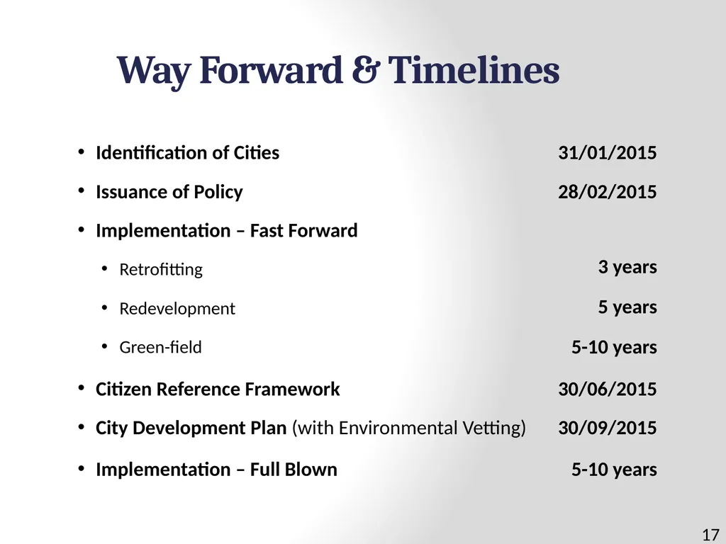 100 SMART CITIES BY 2024 Presentation Outline 2 - slide 17 of 27