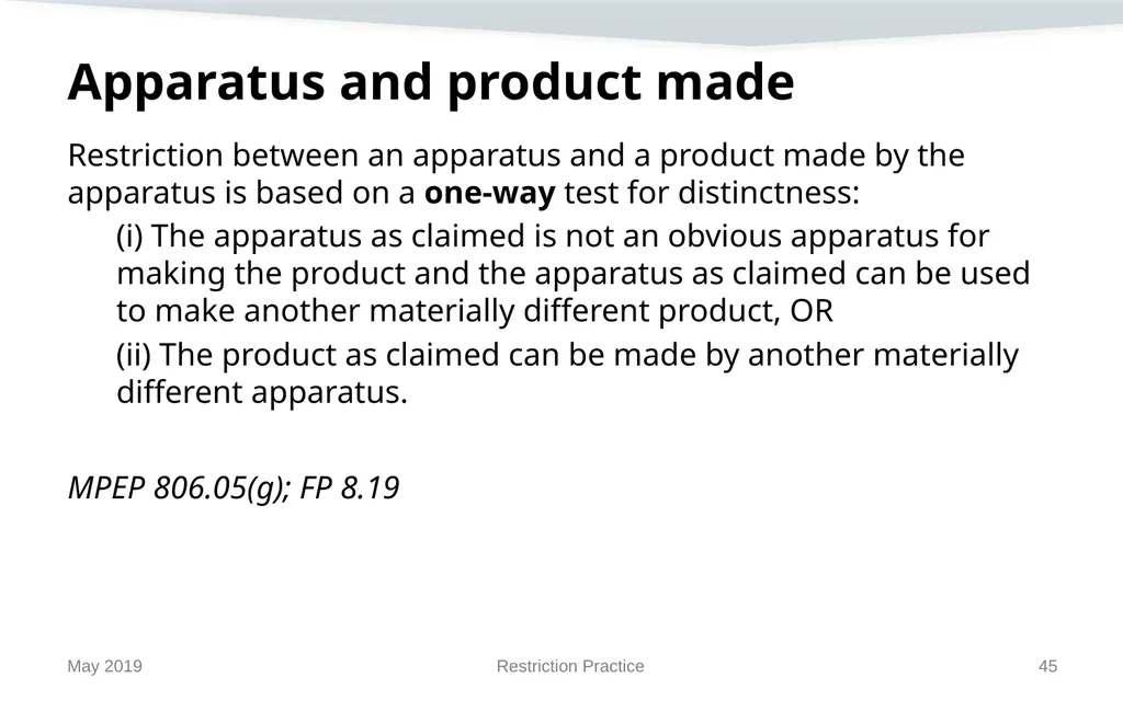 Restriction Practice May 2019 Topics When - slide 45 of 105