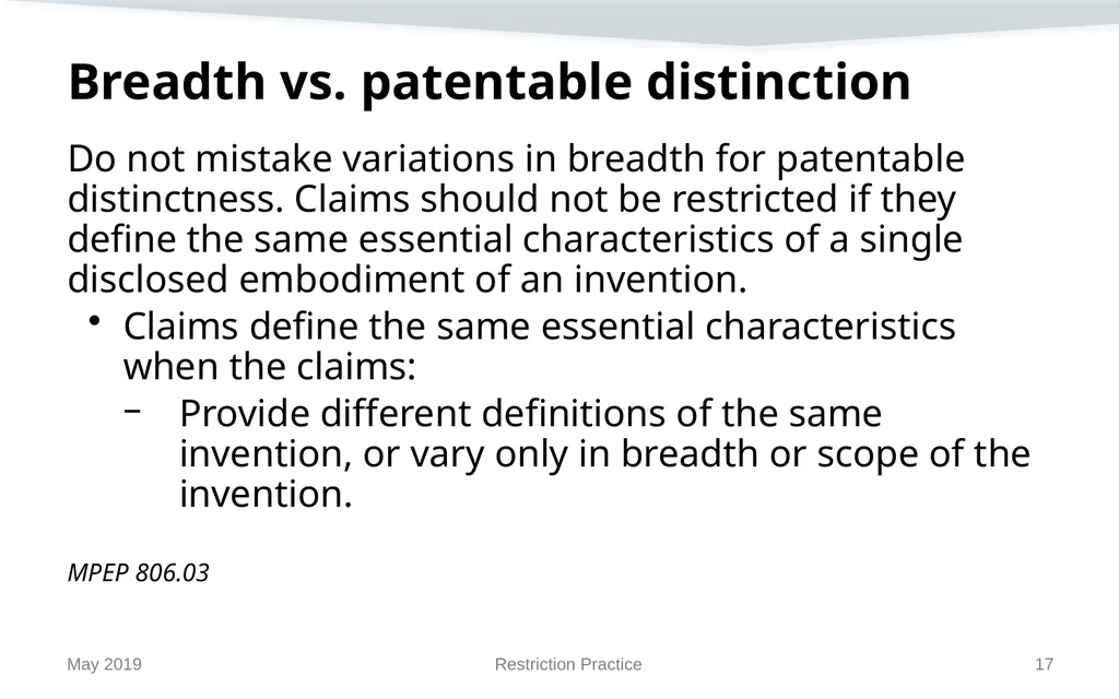 Restriction Practice May 2019 Topics When - slide 17 of 105