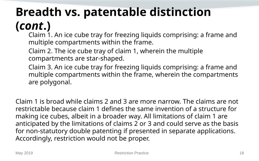 Restriction Practice May 2019 Topics When - slide 18 of 105