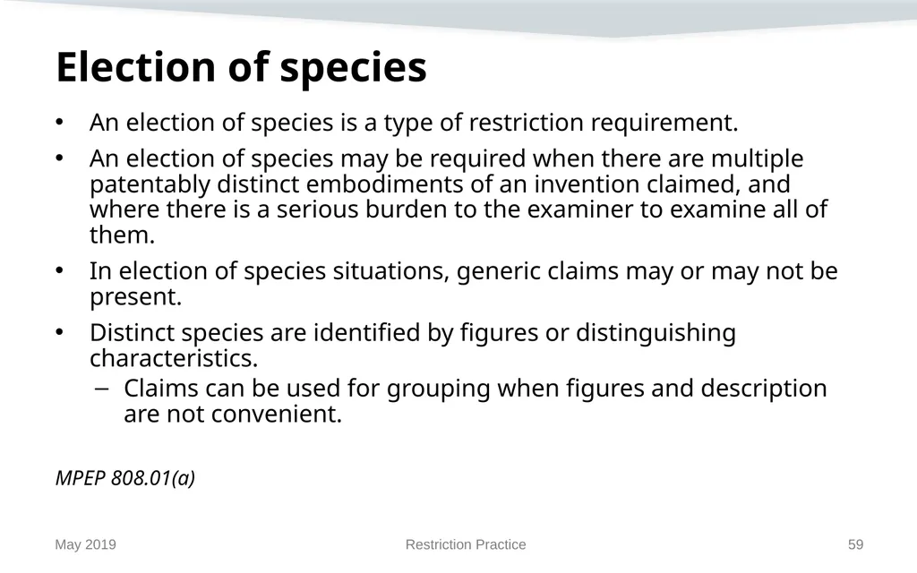 Restriction Practice May 2019 Topics When - slide 59 of 105