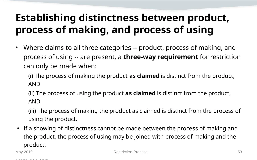 Restriction Practice May 2019 Topics When - slide 53 of 105