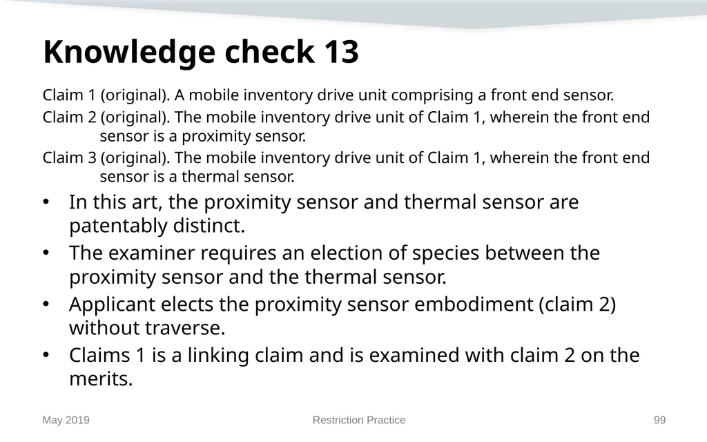 Restriction Practice May 2019 Topics When - slide 99 of 105