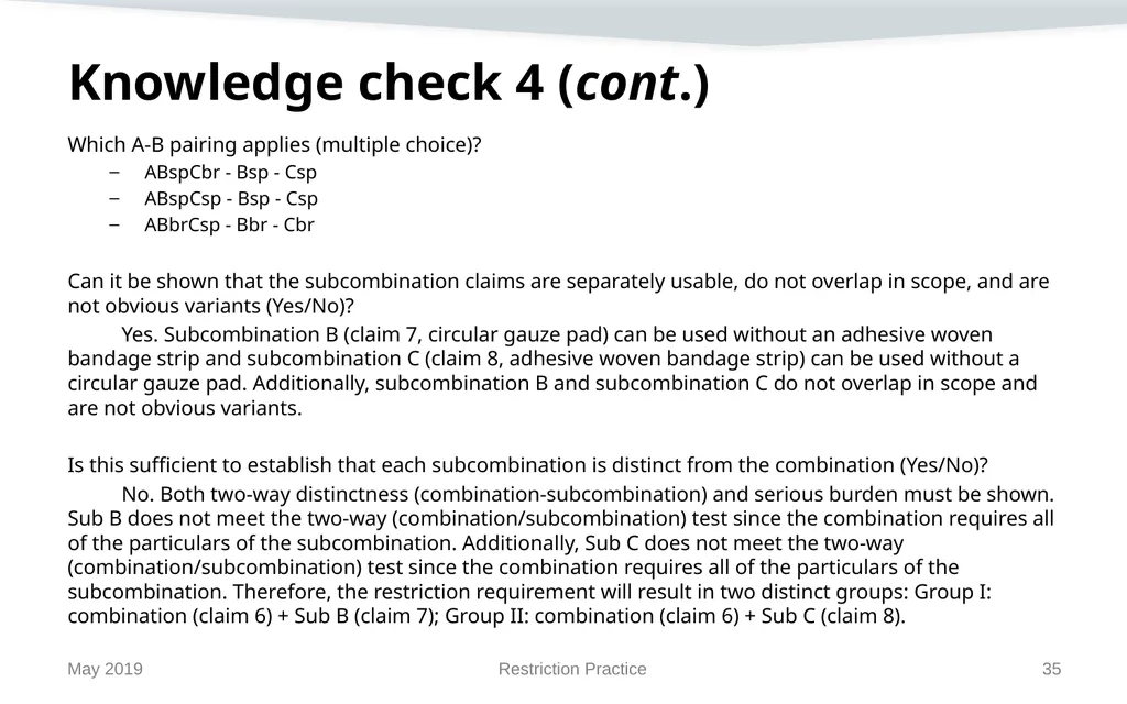 Restriction Practice May 2019 Topics When - slide 35 of 105