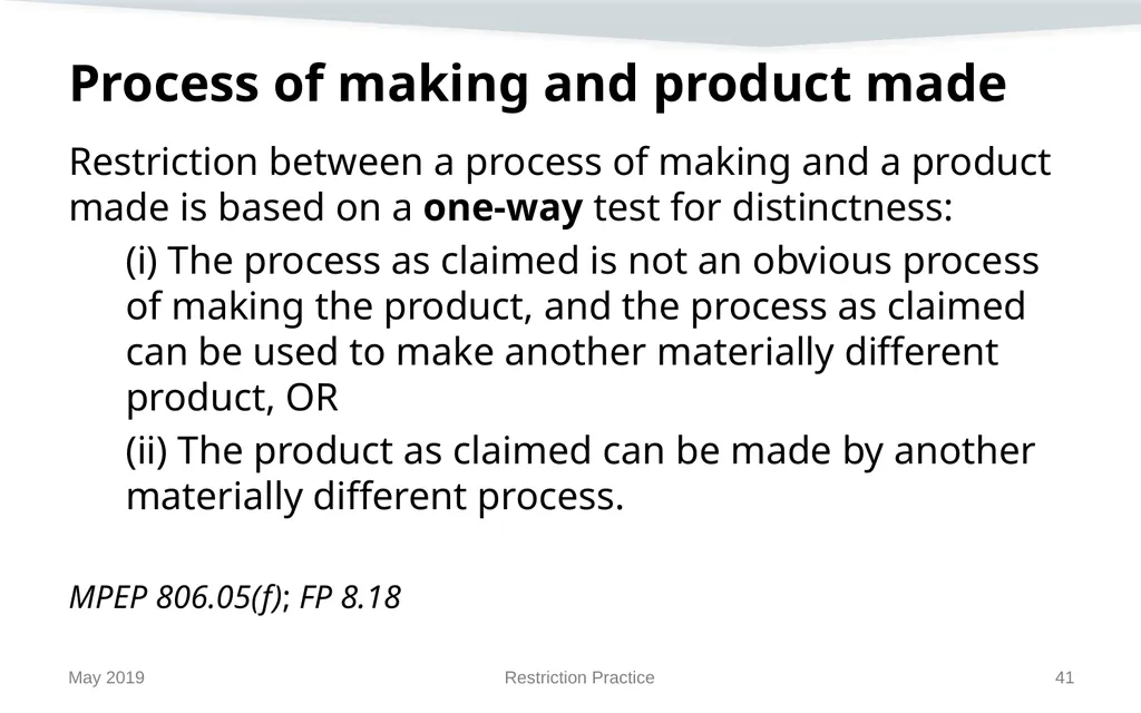 Restriction Practice May 2019 Topics When - slide 41 of 105