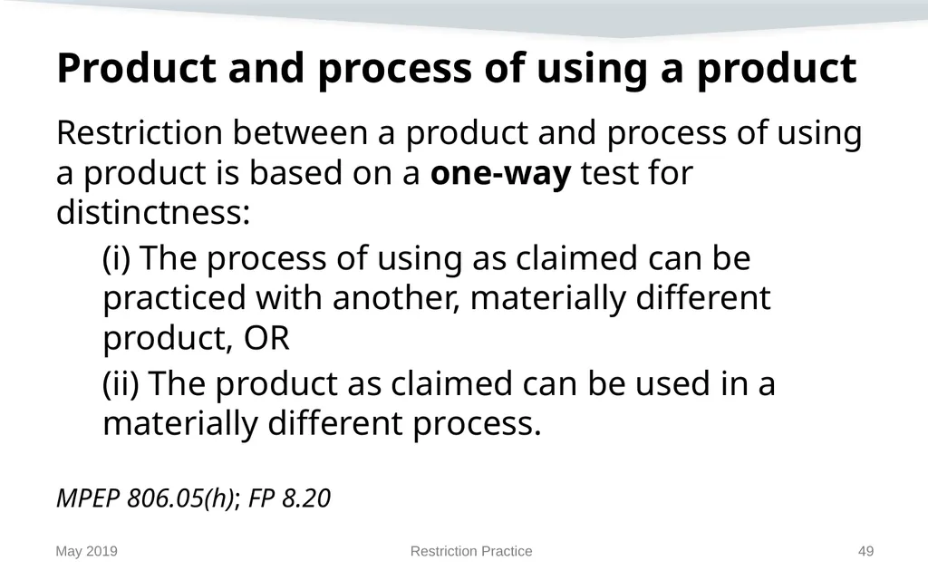 Restriction Practice May 2019 Topics When - slide 49 of 105
