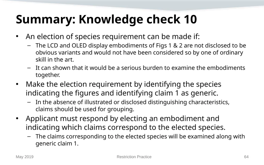 Restriction Practice May 2019 Topics When - slide 64 of 105