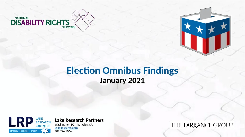 Election Omnibus Findings January 2021 Methodology