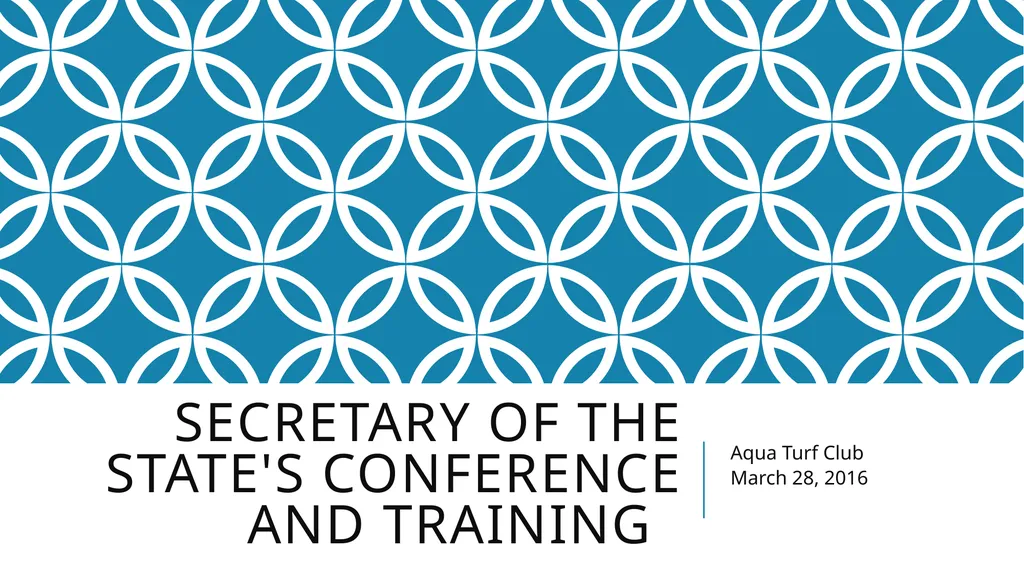 Secretary of the State's Conference and Training - slide 1 of 12