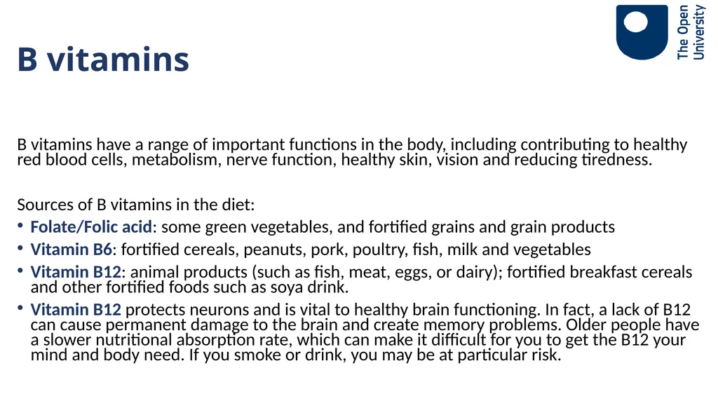 Ageing Well Series Talk 3. Nutritional needs of - slide 26 of 48