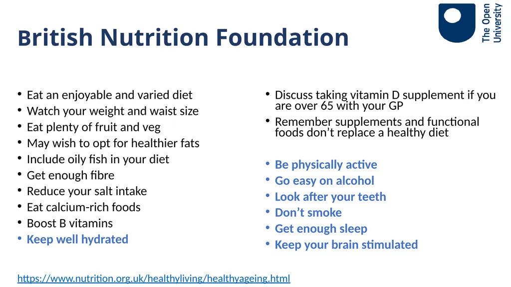 Ageing Well Series Talk 3. Nutritional needs of - slide 14 of 48