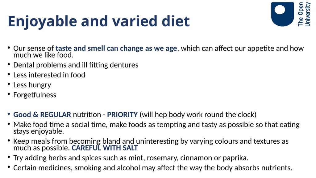 Ageing Well Series Talk 3. Nutritional needs of - slide 15 of 48