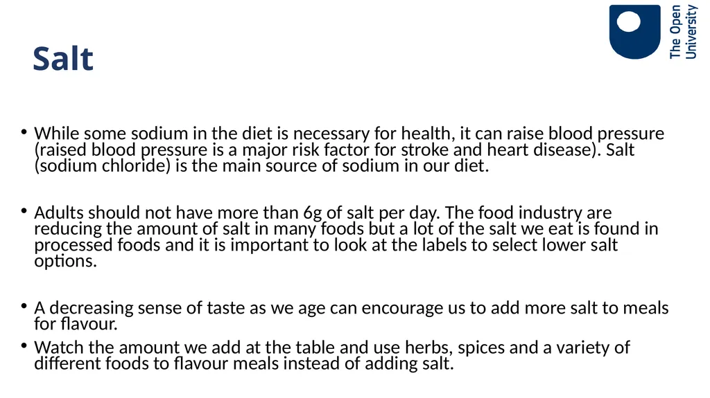 Ageing Well Series Talk 3. Nutritional needs of - slide 23 of 48