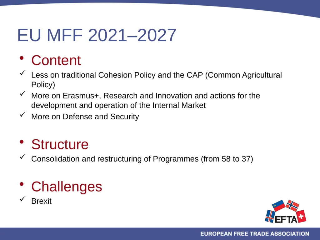 EU/EEA Programmes Multiannual Financial Framework - slide 12 of 28