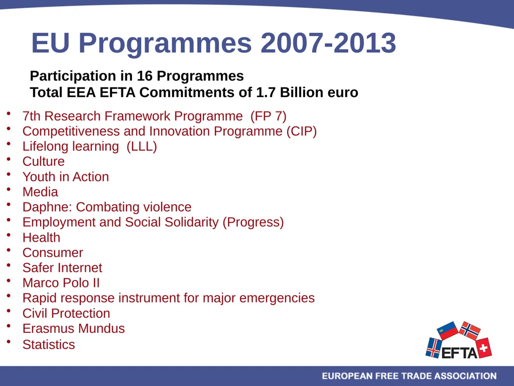 EU/EEA Programmes Multiannual Financial Framework - slide 8 of 28