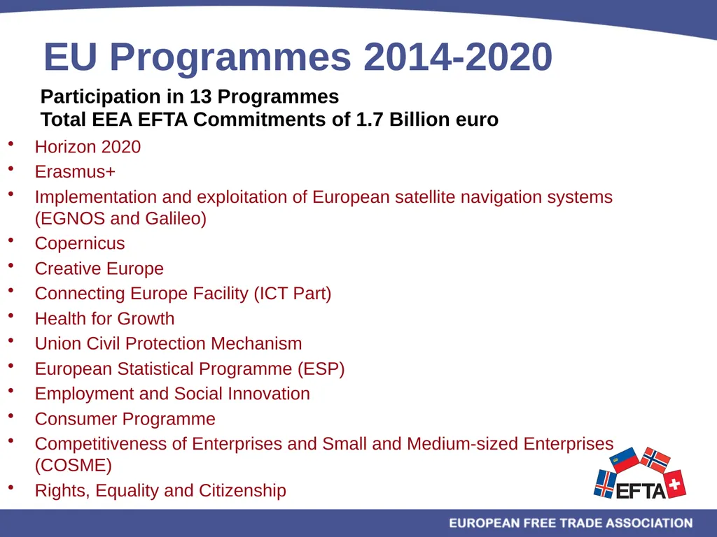 EU/EEA Programmes Multiannual Financial Framework - slide 9 of 28
