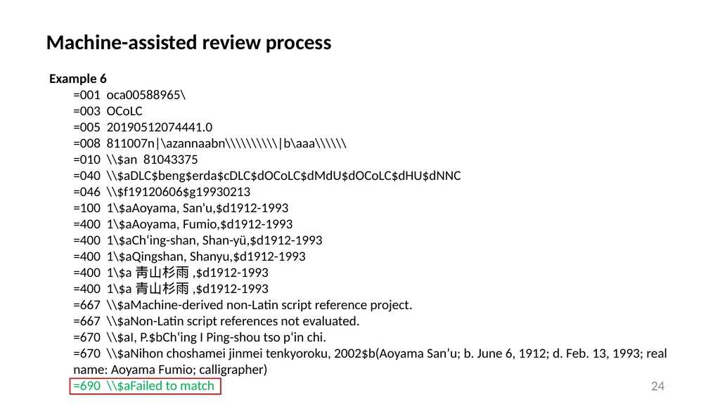 CJK NACO Project NACO CJK Funnel References - slide 24 of 119